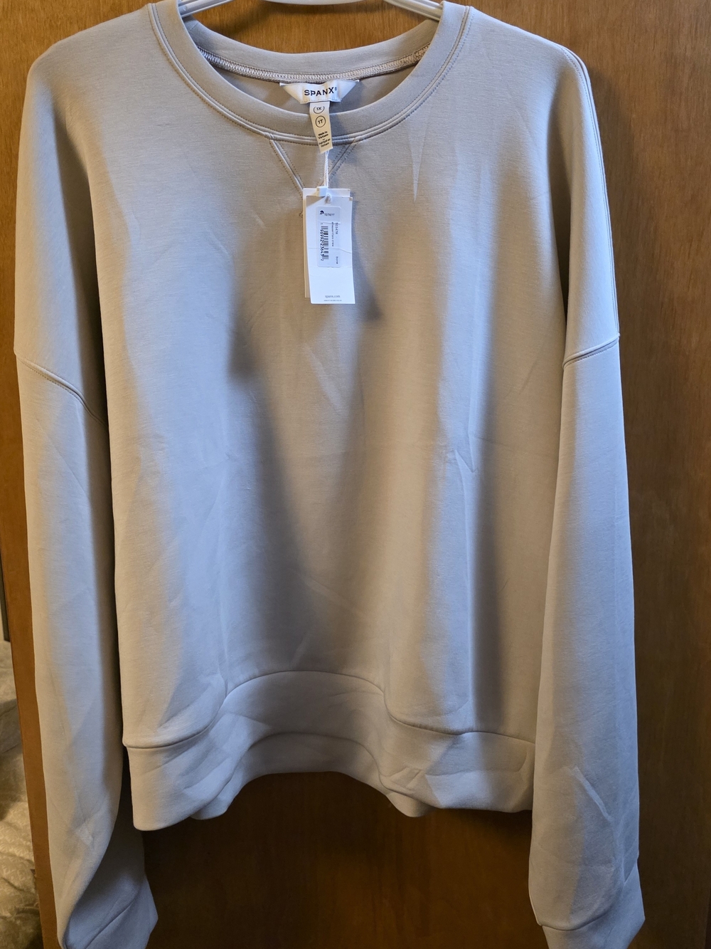 NWT SPANX AirEssentials Crewneck Sweatshirt in Bone Size 1X / 1T (50347R)